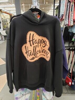 Upcycled Halloween Hooded Sweatshirt